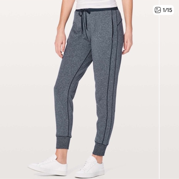 lululemon athletica Pants - Lululemon Cool & Collected Jogger *28” Heathered Speckled True Navy size 8